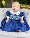 Luxe Navy Smock Dress