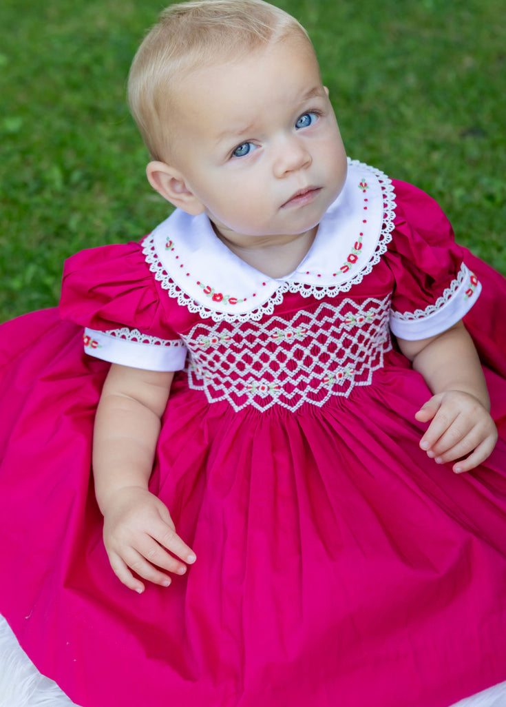 Luxe Burgundy Smock Dress Little C s Childrens Boutique