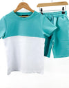 turquoise boys short set