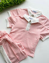 Salmon marl Short Set